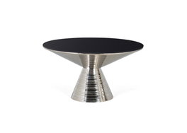 GINER Y COLOMER Mesa de Centro con Cristal Templado y Base de Metal, 40x76 cm, Negro y Dorado, Diseño Contemporáneo para Salón